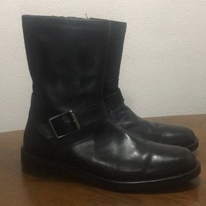 Coach Oliver Black Leather Men Boots, Size 12.